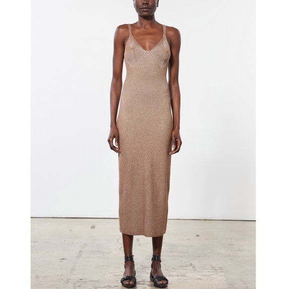 Mara Hoffman Midi Ribbed Sleeveless Ivy Knit Dress - Picture 1 of 6